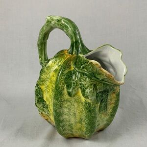 Vintage San Marco Green/Yellow Collectable Italian Ceramic Pitcher Made in Italy